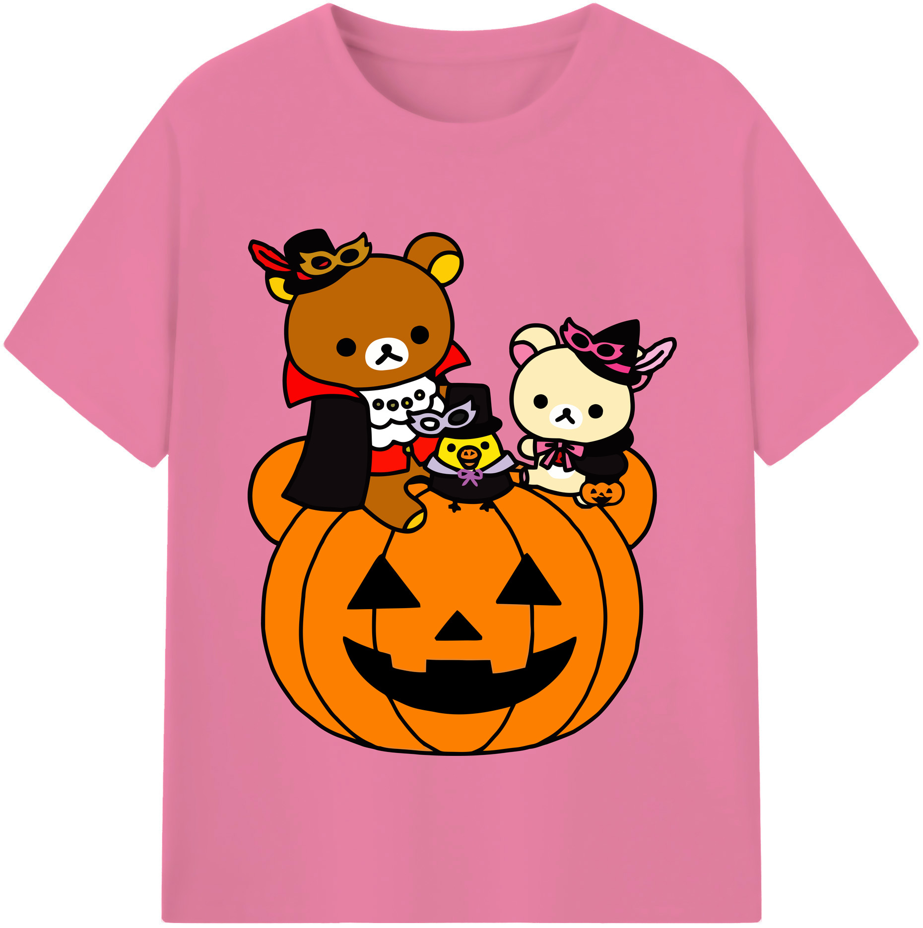 （画像用） リラックマ リラックマ キイロイトリ Rilakkuma Korilakkuma Kiiroitori 綿100％半袖Tシャツ（フロントプリント）